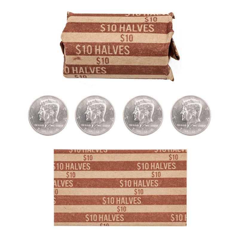 CAROUSELCHECKS Half Dollar Coin Wrappers, 100 Flat Striped Coin Wrappers - Image 2